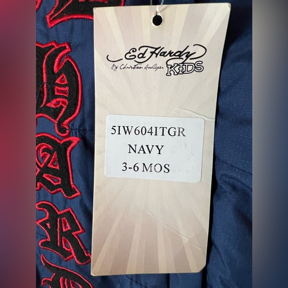 NWT Ed Hardy x Christian Audigier 3-6m Navy Snowsuit - Picture 11 of 13